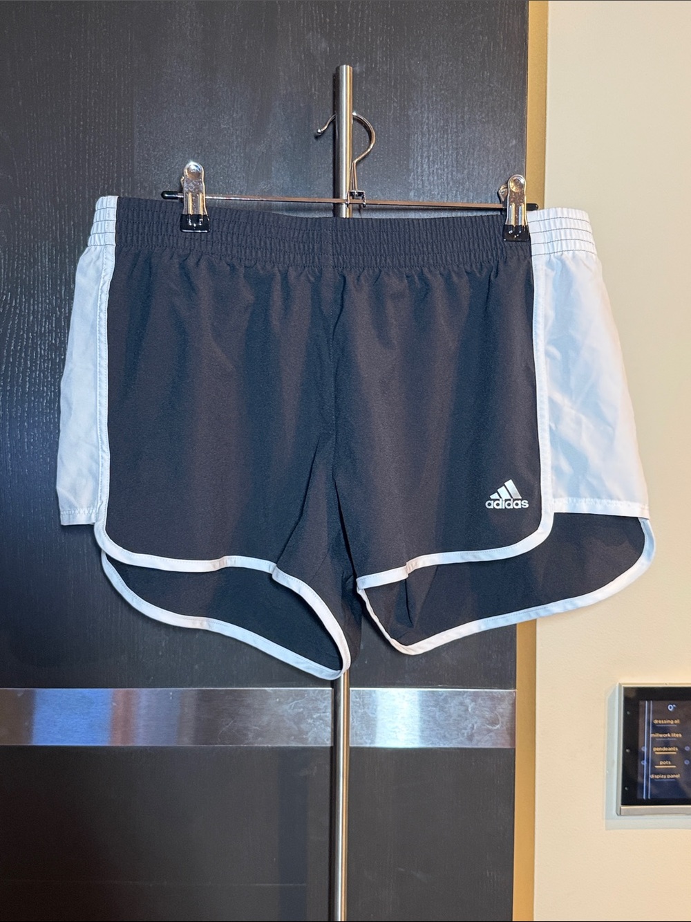 adidas Black Athletic Shorts with White Trim